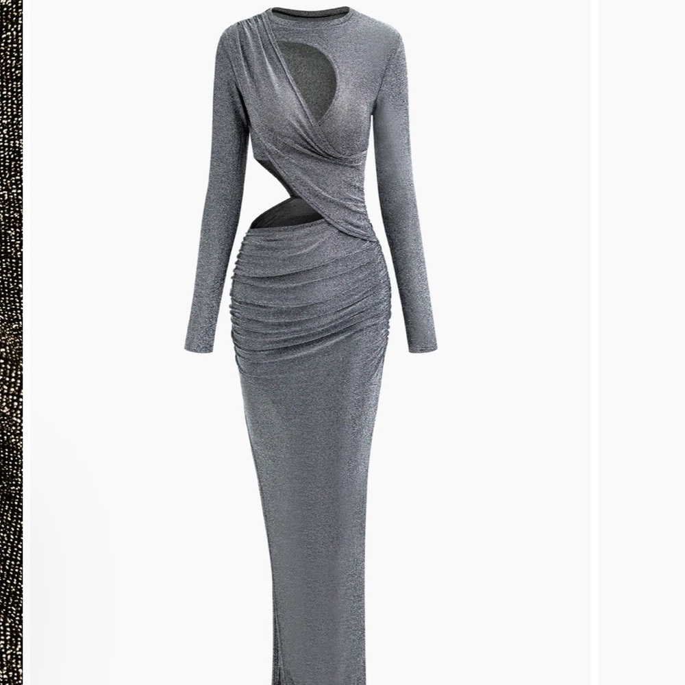 Stunning Metallic Long Sleeve Dress